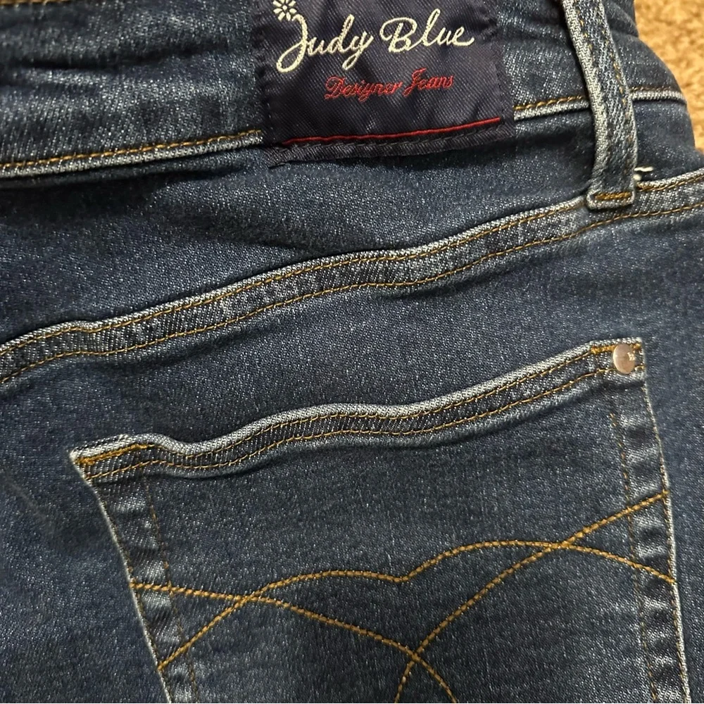 Judy Blue Classic Dark Blue Women's Straight-Leg Jeans - Picture 3 of 6